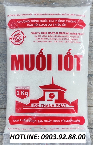 Muối xay IOD túi 1kg - Muối IOD Thành Phát - Công Ty TNHH TM DV Sản Xuất Muối IOD Thành Phát